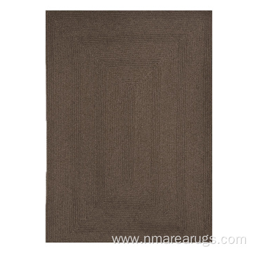 Brown colour wool braided living room area rugs